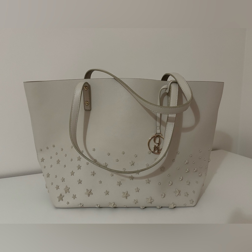 Nine West Chic Creme Designer Tote Bag